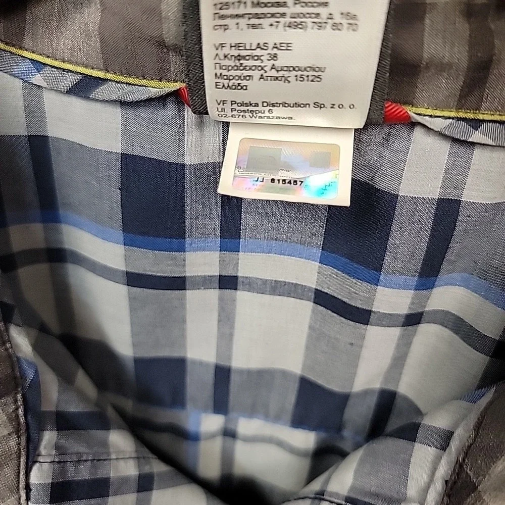 THE NORTH FACE Men's Size L Blue‎ and Gray Plaid Shirt Short Sleeve Button Down